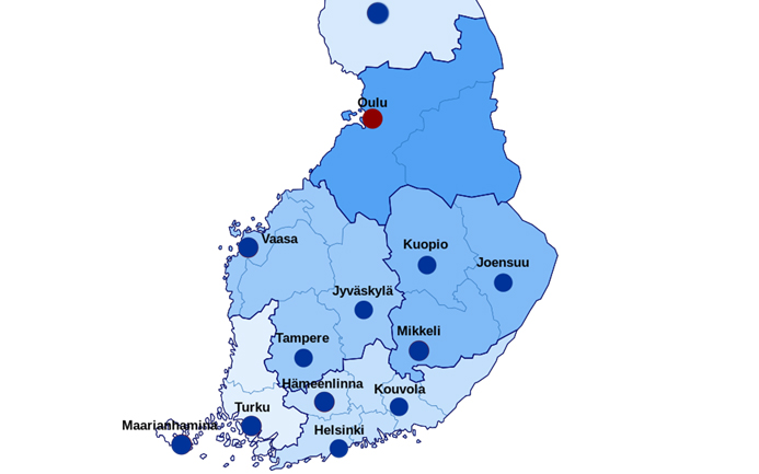 Карта оулу финляндия