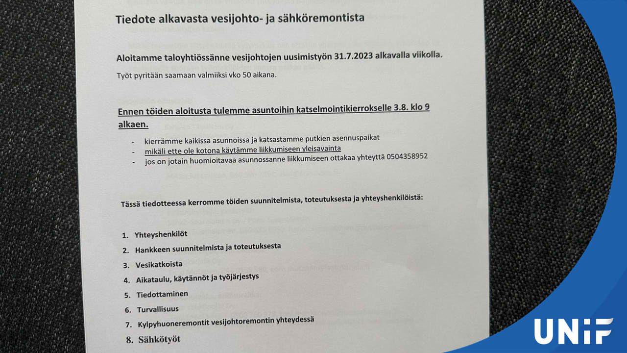 Что делать, если в вашем доме в Финляндии начался капитальный ремонт? ::  UNIF.pro