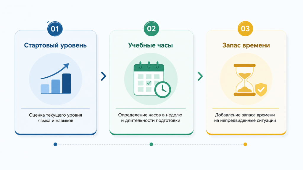 Схема стартового уровня, учебных часов и запаса времени